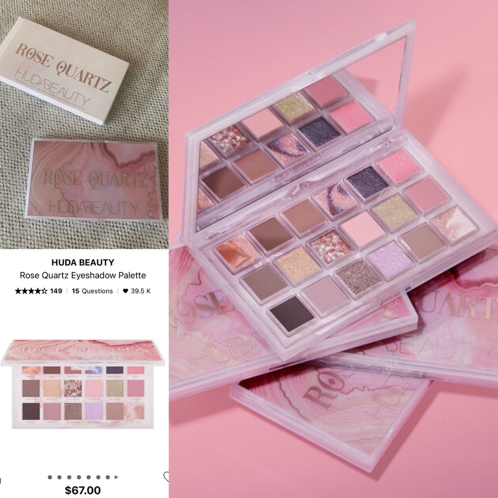 NEW Huda Beauty Rose Quartz eyeshadow palette